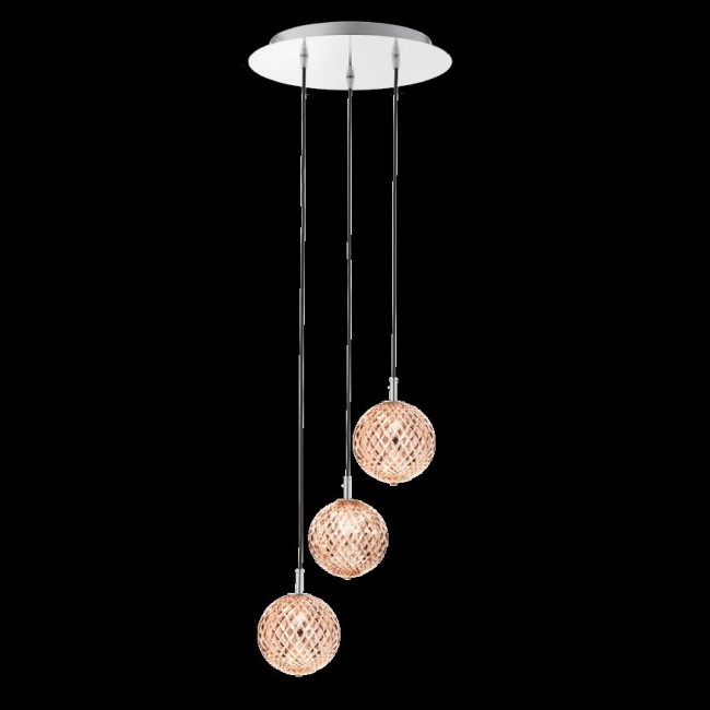 Подвесной светильник Renzo Del Ventisette Ohlala L14534/3 DEC. CROMO CRISTALLO ROSA Подвесной светильник Renzo Del Ventisette Ohlala L14534/3 DEC. CROMO CRISTALLO ROSA