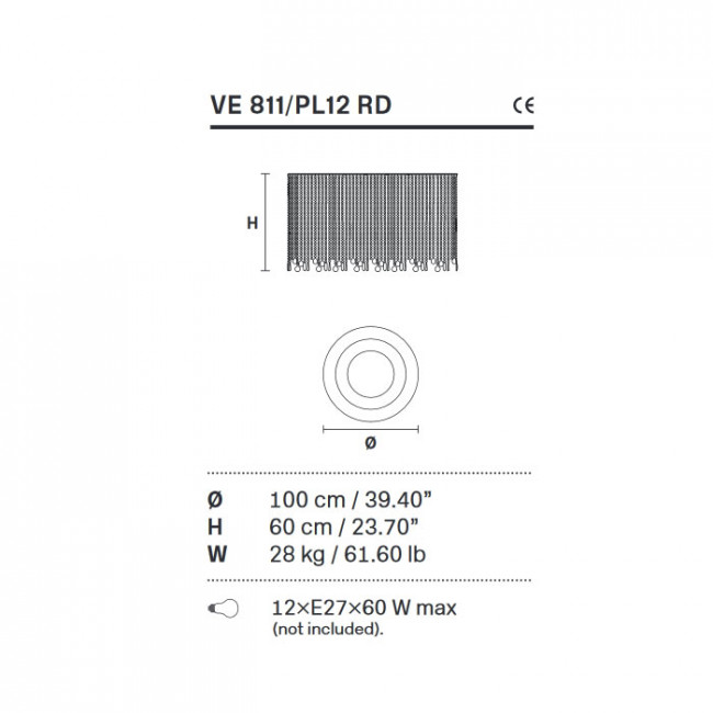 Потолочный светильник Masiero Impero & Deco VE 811/PL12 RD Cut Потолочный светильник Masiero Impero & Deco VE 811/PL12 RD Cut