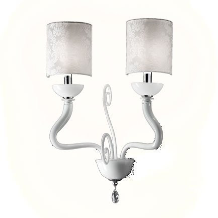 Бра Renzo Del Ventisette Contemporary A 14457/2 CP B DEC. MURANO BIANCO + CROMO M B Бра Renzo Del Ventisette Contemporary A 14457/2 CP B DEC. MURANO BIANCO + CROMO M B