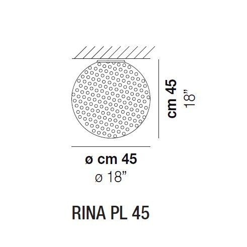 Потолочный светильник Vistosi Rina PL 45 E27 BC/MU NI Потолочный светильник Vistosi Rina PL 45 E27 BC/MU NI