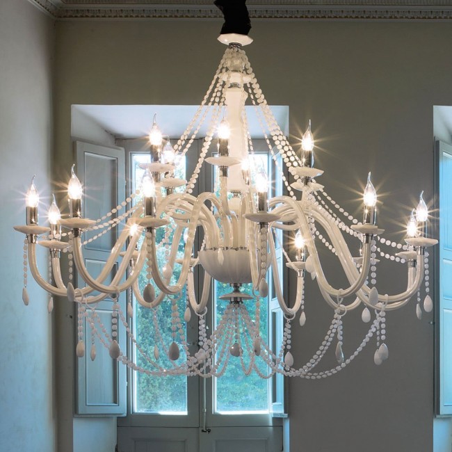 Люстра Euroluce Arcobaleno L12+6 Silver White Люстра Euroluce Arcobaleno L12+6 Silver White