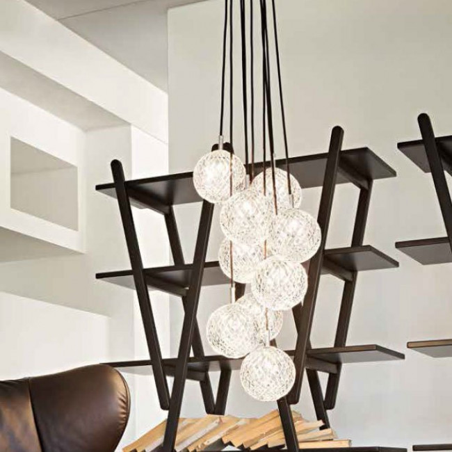 Подвесной светильник Renzo Del Ventisette Ohlala L14534/9 DEC. CROMO CRISTALLO TRASPARENTE Подвесной светильник Renzo Del Ventisette Ohlala L14534/9 DEC. CROMO CRISTALLO TRASPARENTE