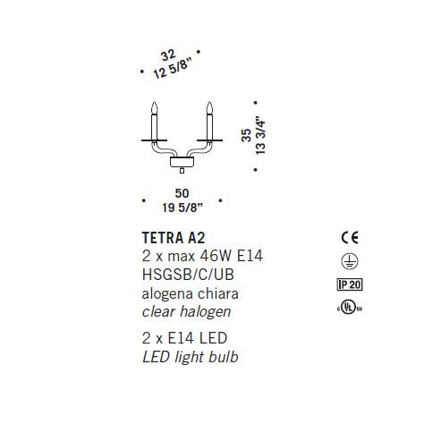 Бра De Majo TETRA A2 0TETR0A02 Бра De Majo TETRA A2 0TETR0A02