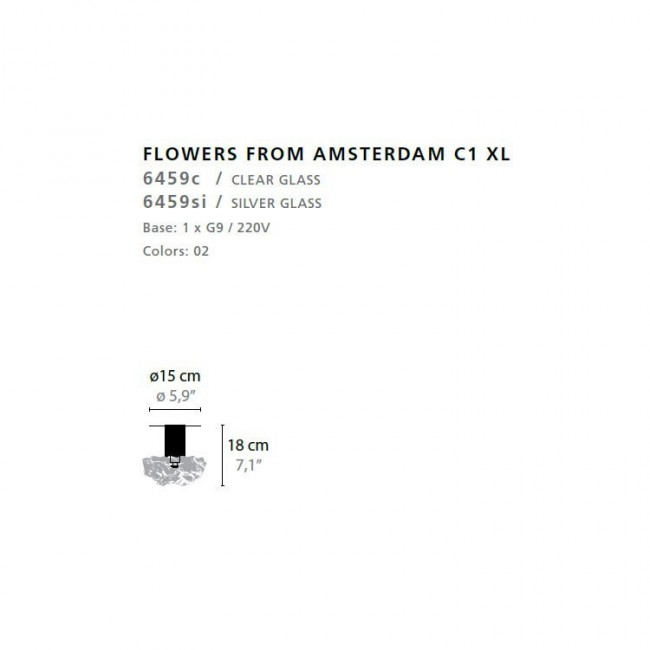 Потолочный светильник Ilfari Flowers from Amsterdam C3 XL 10881 02 Потолочный светильник Ilfari Flowers from Amsterdam C3 XL 10881 02