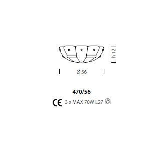 Потолочный светильник Sylcom Tribuno 470/56 AMB