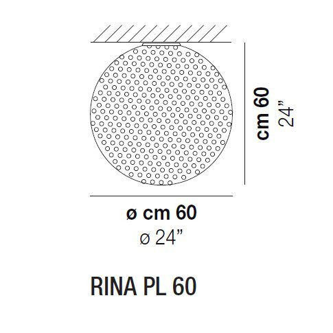 Потолочный светильник Vistosi Rina PL 60 E27 BC/MU NI Потолочный светильник Vistosi Rina PL 60 E27 BC/MU NI