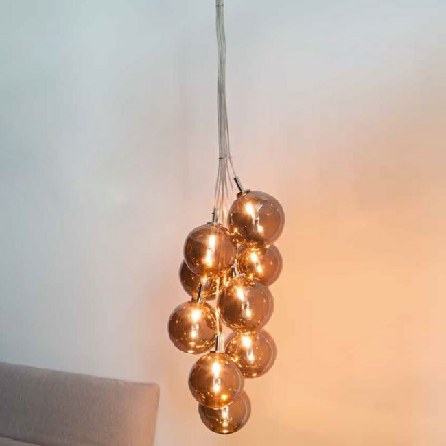 Подвесной светильник Renzo Del Ventisette Ohlala L14544/9 DEC. CROMO SFERE BRONZO Подвесной светильник Renzo Del Ventisette Ohlala L14544/9 DEC. CROMO SFERE BRONZO