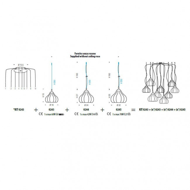 Подвесной светильник Sylcom Sphera 0243 CR + KIT 0243