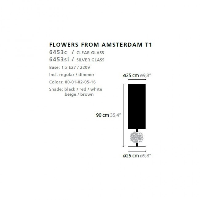 Настольная лампа Ilfari Flowers from Amsterdam T1 L Black shade 10831 02 Настольная лампа Ilfari Flowers from Amsterdam T1 L Black shade 10831 02