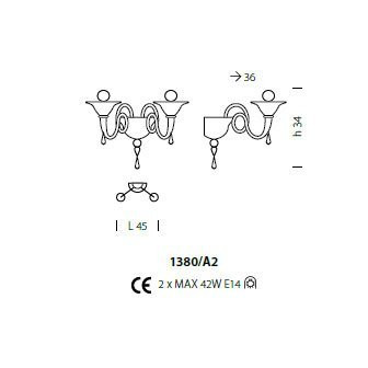 Бра Sylcom Dolfin 1380/A2 K CR.CR Бра Sylcom Dolfin 1380/A2 K CR.CR