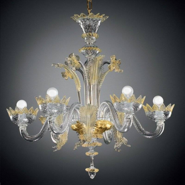 Люстра Vetri Lamp 86/6 Cristallo/Oro 24Kt Люстра Vetri Lamp 86/6 Cristallo/Oro 24Kt
