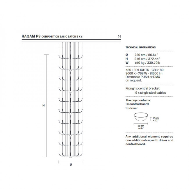Подвесной светильник Masiero Raqam P3 COMPOSITION - BASIC BATCH B X 5 CH TR Подвесной светильник Masiero Raqam P3 COMPOSITION - BASIC BATCH B X 5 CH TR