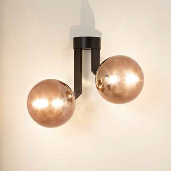 Бра Renzo Del Ventisette Ohlala A14533/2 DEC. NERO OPACO SFERE BRONZO Бра Renzo Del Ventisette Ohlala A14533/2 DEC. NERO OPACO SFERE BRONZO