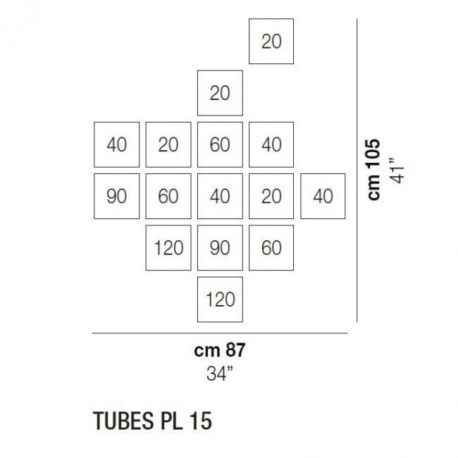 Потолочный светильник Vistosi Tubes PL 15 E27 FU NI Потолочный светильник Vistosi Tubes PL 15 E27 FU NI