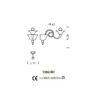 Бра Sylcom Dolfin 1382/A1 K BL.CR Бра Sylcom Dolfin 1382/A1 K BL.CR