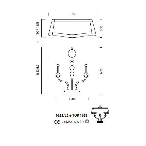 Настольная лампа Sylcom Impero 1653/L2 ARG CR + TOP 1653 ARG Настольная лампа Sylcom Impero 1653/L2 ARG CR + TOP 1653 ARG