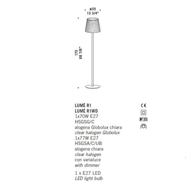 Торшер De Majo LUME R1 0LUME0R10 Торшер De Majo LUME R1 0LUME0R10