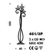 Торшер IDL Deco 461/3P velvet white Торшер IDL Deco 461/3P velvet white