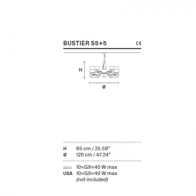 Люстра Masiero Bustier S5+5 V60