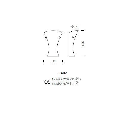 Бра Sylcom Loredan 1402 D GRA Бра Sylcom Loredan 1402 D GRA