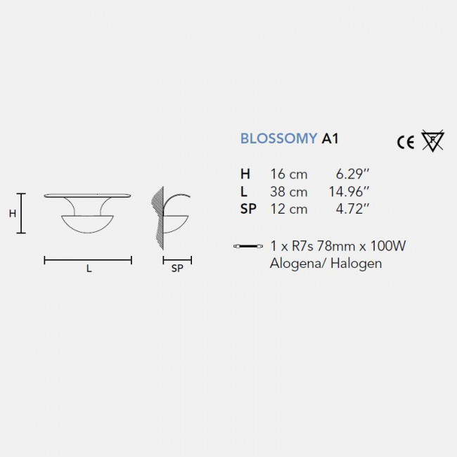 Настенный светильник Masiero Blossomy LED A1 V95