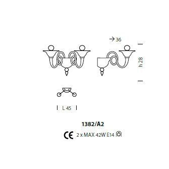 Бра Sylcom Dolfin 1382/A2 K BL.CR Бра Sylcom Dolfin 1382/A2 K BL.CR