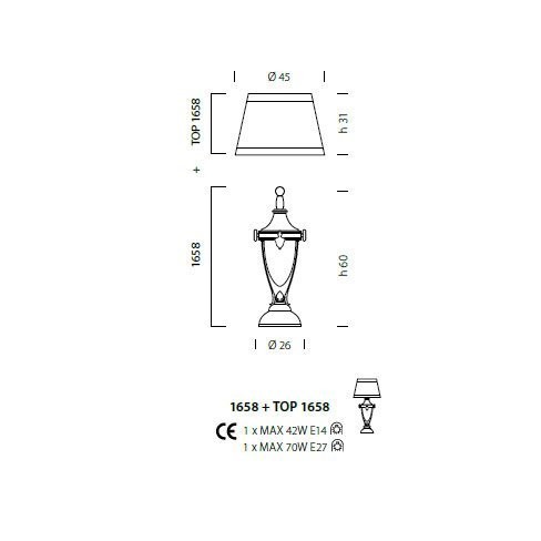 Настольная лампа Sylcom Impero 1658 ARG AV + TOP 1658 ARG Настольная лампа Sylcom Impero 1658 ARG AV + TOP 1658 ARG