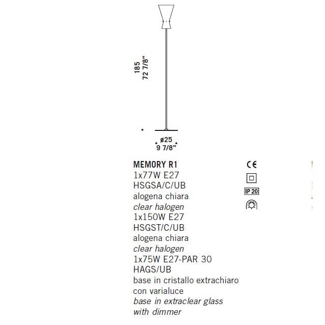 Торшер De Majo MEMORY R1 0MEMO0R11 Торшер De Majo MEMORY R1 0MEMO0R11