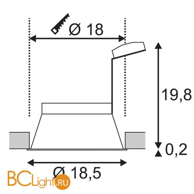 Встраиваемый спот (точечный светильник) SLV Horn 113171