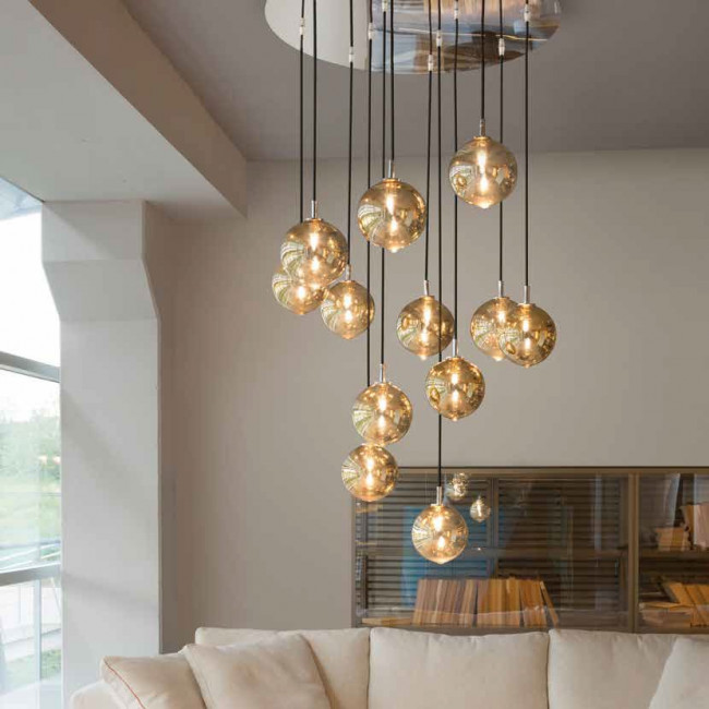 Подвесной светильник Renzo Del Ventisette Ohlala L14555/12 DEC. cromo SFERE ORO Подвесной светильник Renzo Del Ventisette Ohlala L14555/12 DEC. cromo SFERE ORO