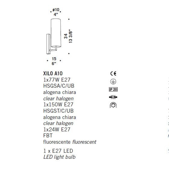 Бра De Majo XILO A10 0XILO0A10 Бра De Majo XILO A10 0XILO0A10