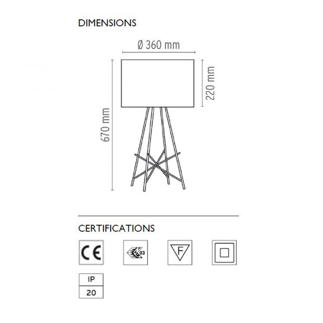Настольная лампа Flos Ray T Glass F5910020