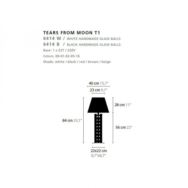 Настольная лампа Ilfari Tears from Moon T1 Black shade 13261 Настольная лампа Ilfari Tears from Moon T1 Black shade 13261