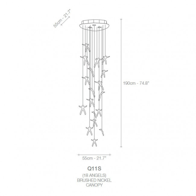 Потолочный светильник Terzani Angel Falls Q11S H4 A9 (18 angels)