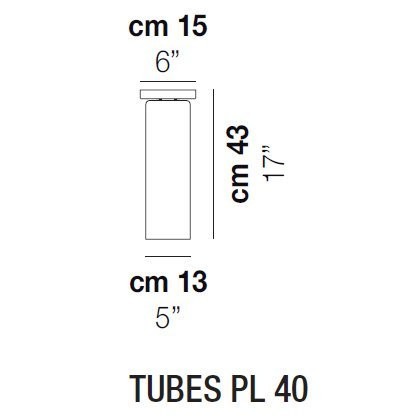 Потолочный светильник Vistosi Tubes PL 40 E27 FU NI Потолочный светильник Vistosi Tubes PL 40 E27 FU NI