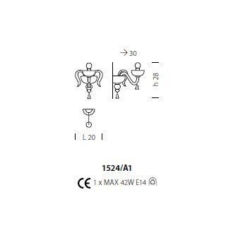 Бра Sylcom Foscari 1524/A1 K FU Бра Sylcom Foscari 1524/A1 K FU