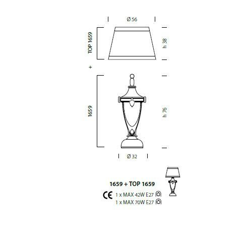 Настольная лампа Sylcom Impero 1659 ARG FU + TOP 1659 ARG Настольная лампа Sylcom Impero 1659 ARG FU + TOP 1659 ARG