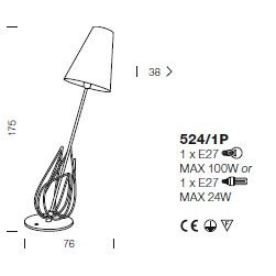Торшер IDL Flame 524/1P velvet white + light gold / white organza Торшер IDL Flame 524/1P velvet white + light gold / white organza