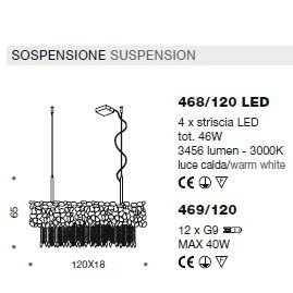 Подвесной светильник IDL Corten 468/120LED silver corten with chromed chains Подвесной светильник IDL Corten 468/120LED silver corten with chromed chains