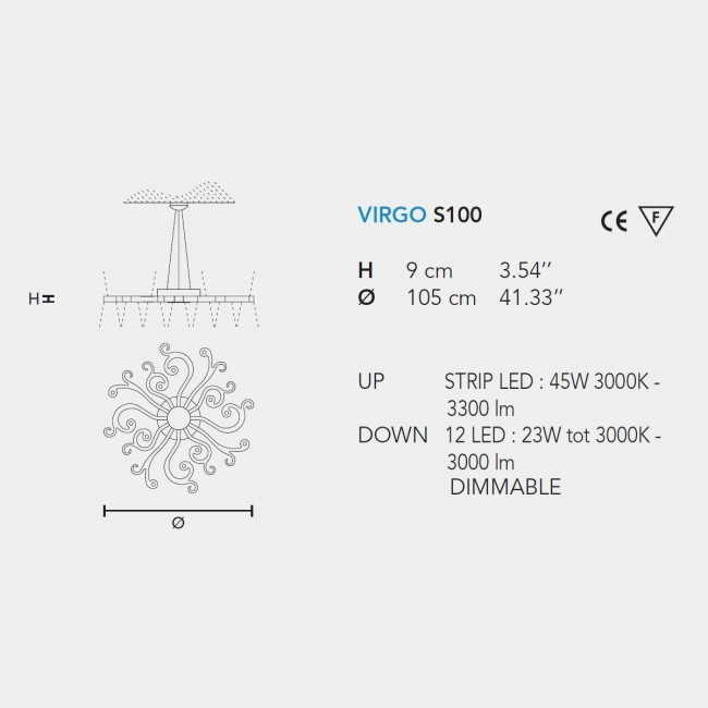 Подвесной светильник Masiero Eclettica Virgo S100 V95