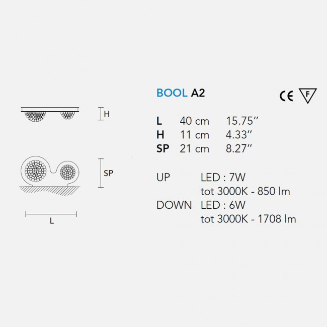 Настенный светильник Masiero Bool A2 V95