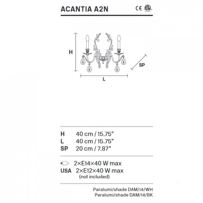 Бра Masiero Acantia A2N G03+F01 CUT Бра Masiero Acantia A2N G03+F01 CUT