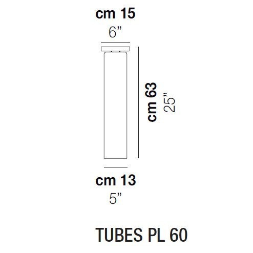 Потолочный светильник Vistosi Tubes PL 60 E27 FU NI Потолочный светильник Vistosi Tubes PL 60 E27 FU NI