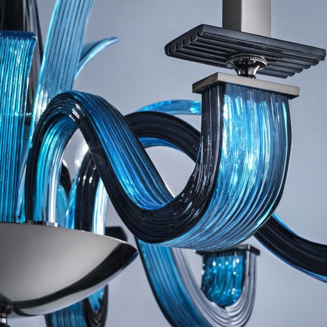 Люстра Euroluce Argo L8 nickel Aquamarine Люстра Euroluce Argo L8 nickel Aquamarine