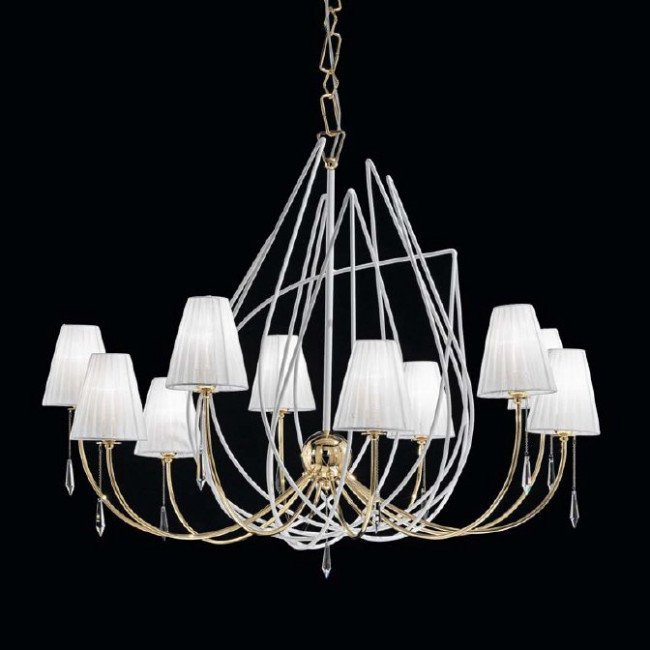 Люстра IDL Flame 524/10 velvet white + light gold / white organza Люстра IDL Flame 524/10 velvet white + light gold / white organza