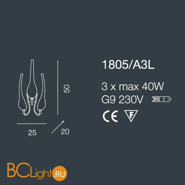Бра Bellart Ego 1805/A3L 05/V18 Бра Bellart Ego 1805/A3L 05/V18