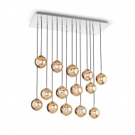 Подвесной светильник Renzo Del Ventisette Ohlala L14555/14 RETT DEC. cromo SFERE ORO Подвесной светильник Renzo Del Ventisette Ohlala L14555/14 RETT DEC. cromo SFERE ORO