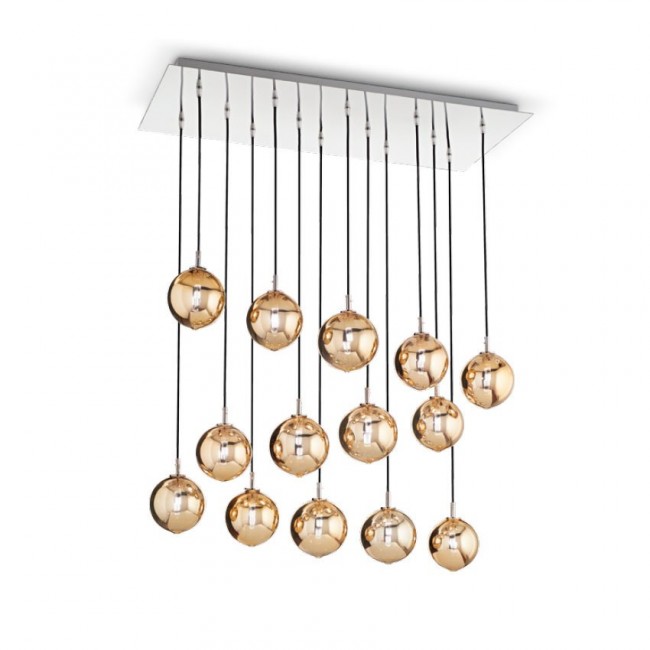 Подвесной светильник Renzo Del Ventisette Ohlala L14555/14 RETT DEC. cromo SFERE ORO Подвесной светильник Renzo Del Ventisette Ohlala L14555/14 RETT DEC. cromo SFERE ORO