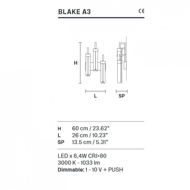 Бра Masiero Blake A3 Бра Masiero Blake A3