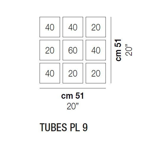 Потолочный светильник Vistosi Tubes PL 9 E27 BC NI Потолочный светильник Vistosi Tubes PL 9 E27 BC NI